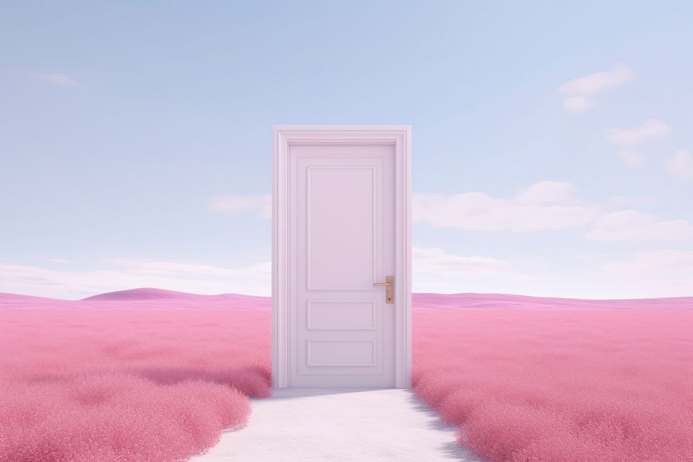 Door landscape outdoors pink. 