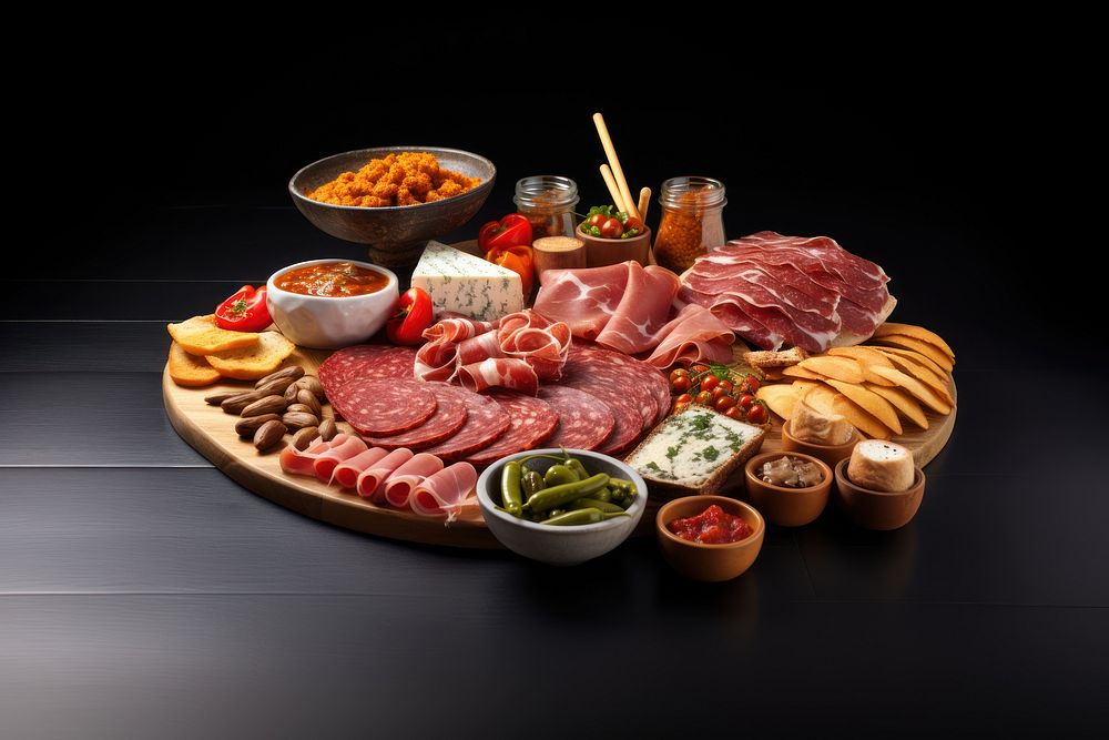 Tapas food meat meal. AI generated Image by rawpixel.