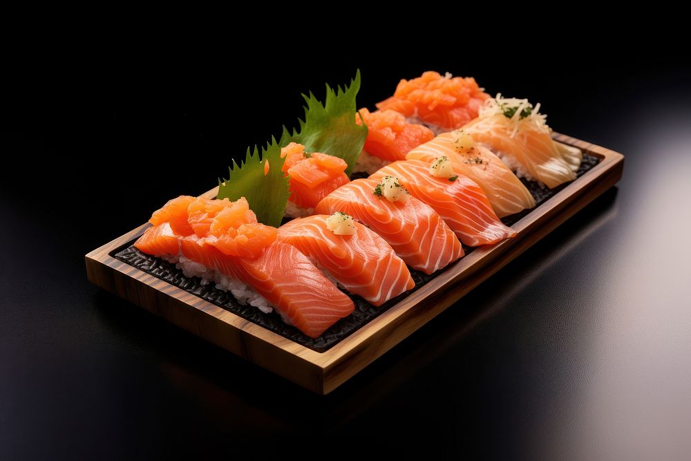 Salmon seafood sushi tray. AI generated Image by rawpixel.
