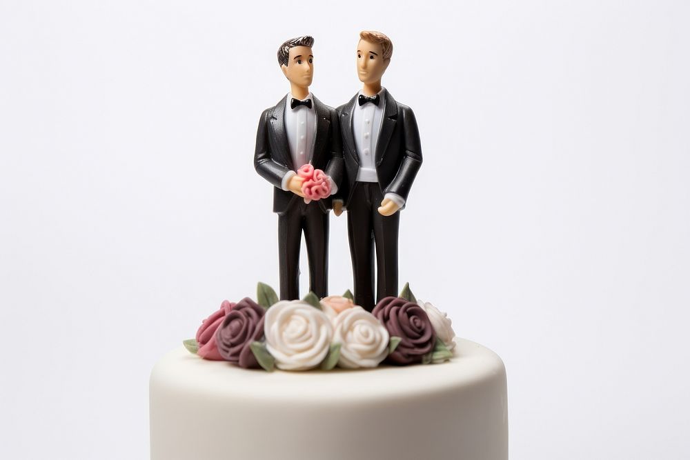 Wedding cake figurine dessert. AI generated Image by rawpixel.