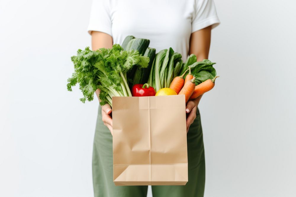 Bag groceries holding food. AI generated Image by rawpixel.