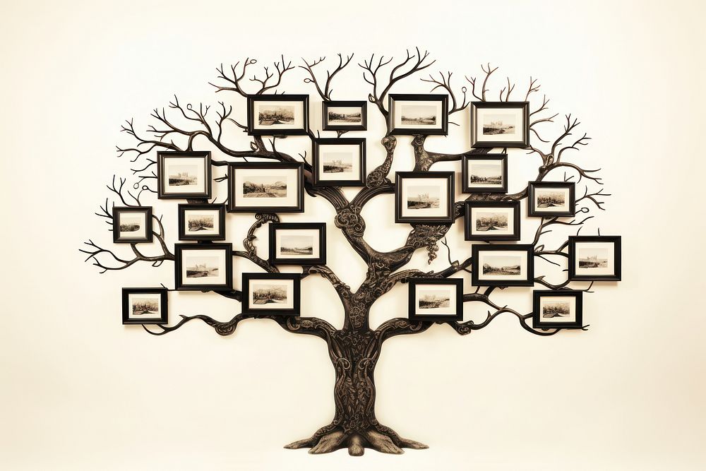 Tree plant picture frame illustrated. AI generated Image by rawpixel.