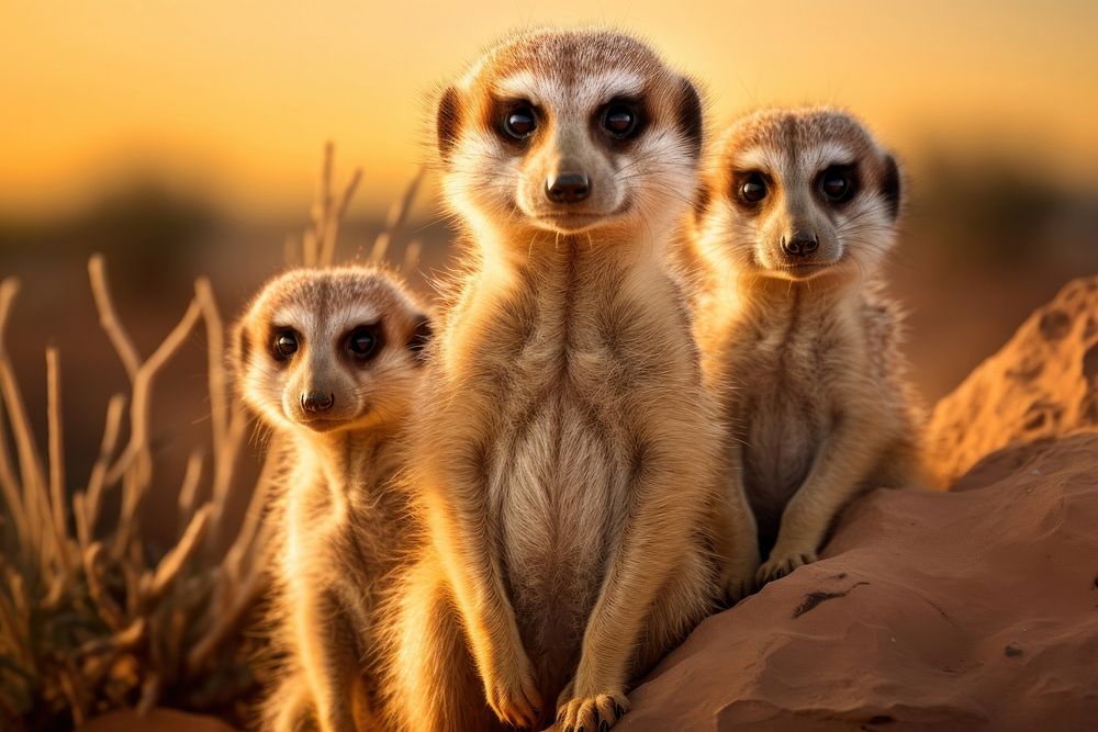 Meerkat wildlife animal mammal. AI generated Image by rawpixel.