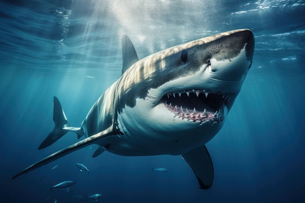 Shark swimming animal ocean. AI generated Image by rawpixel.