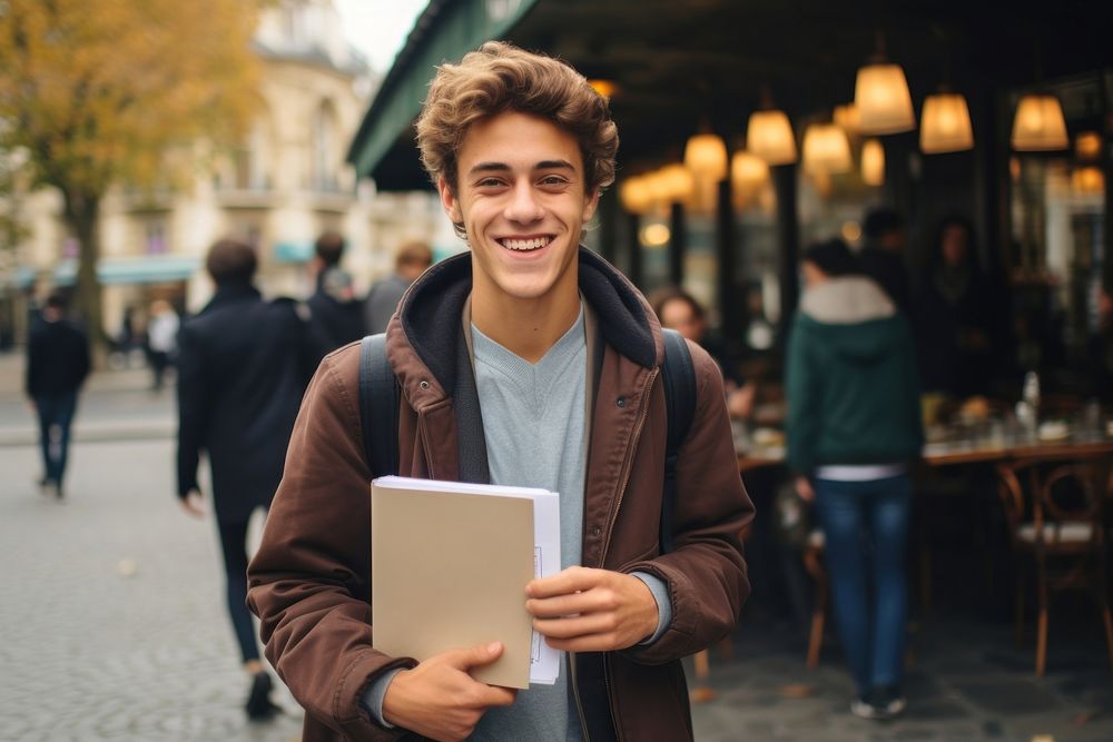 Portrait holding adult smile. 