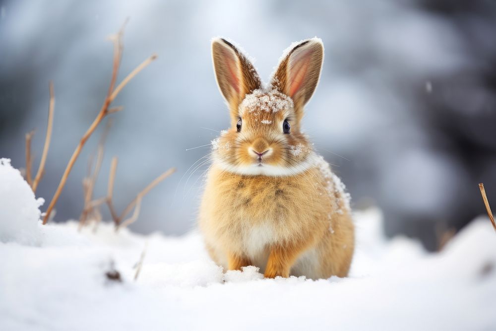 Animal rodent mammal winter. AI generated Image by rawpixel.