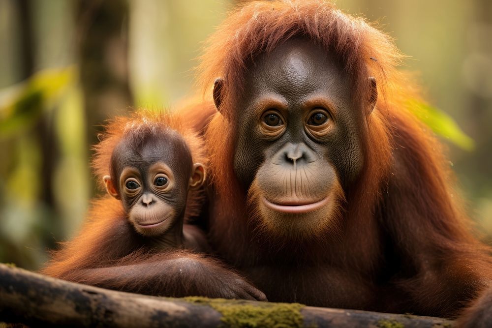 Orangutan wildlife monkey animal. AI generated Image by rawpixel.
