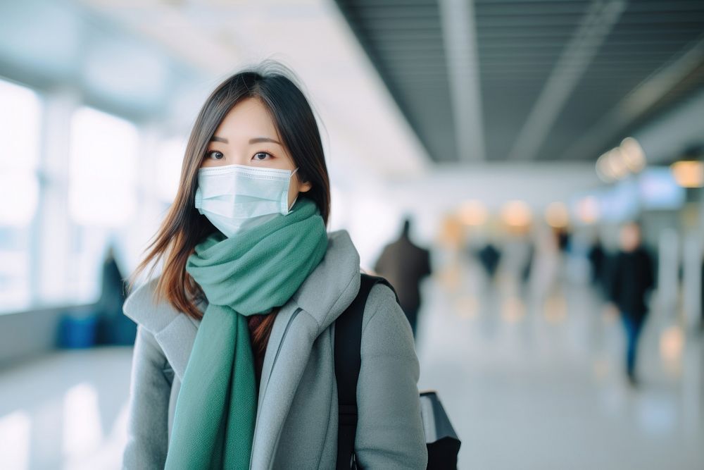 Airport adult scarf woman. AI generated Image by rawpixel.