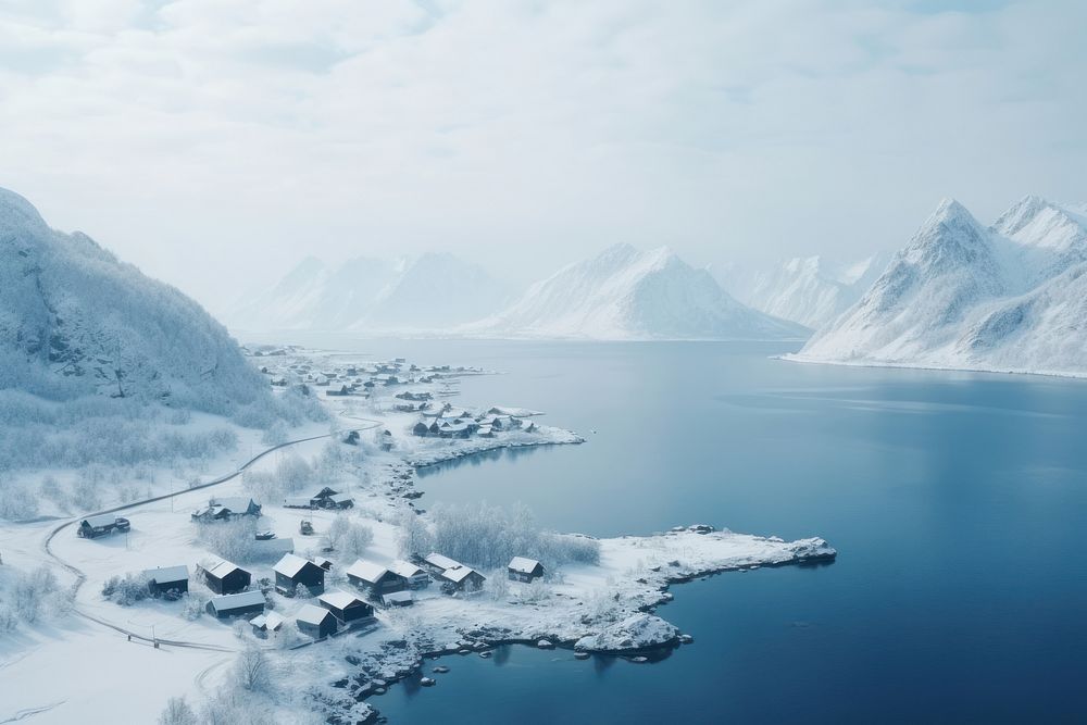 Landscape mountain nature snow. 