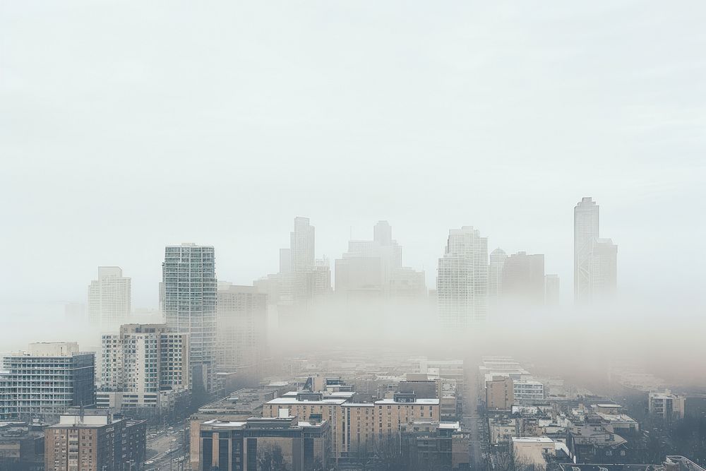 Fog architecture cityscape outdoors. AI generated Image by rawpixel.