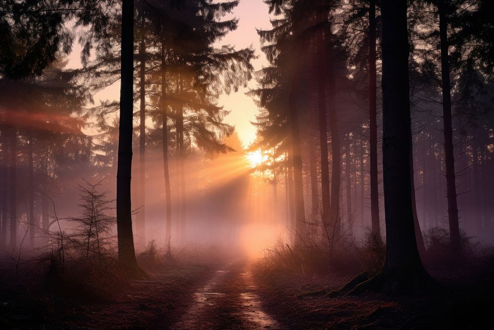 Forest landscape sunlight outdoors. AI generated Image by rawpixel.