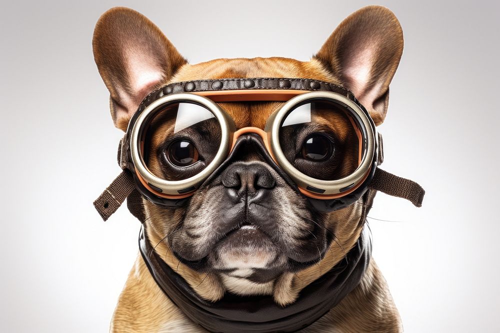 Bulldog glasses animal mammal. AI generated Image by rawpixel.