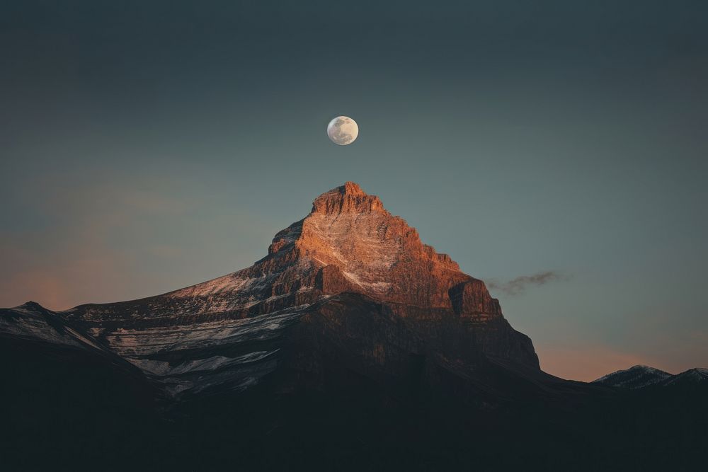 Mountain moon astronomy outdoors. AI generated Image by rawpixel.