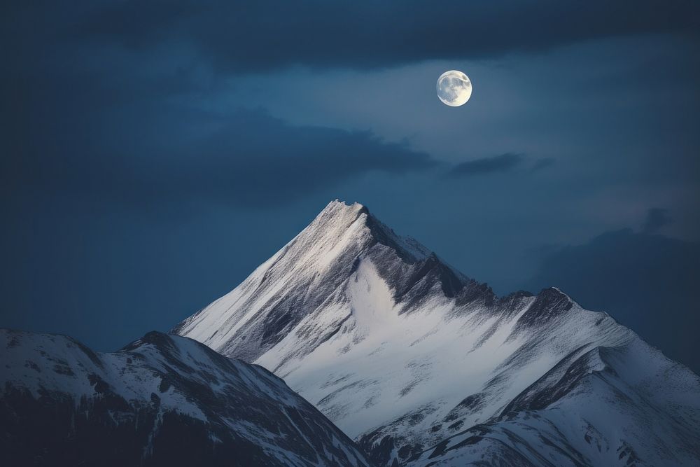 Mountain moon astronomy outdoors. 