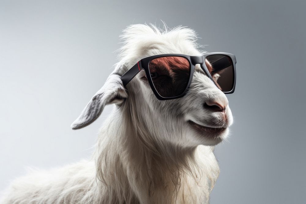 Glasses sunglasses livestock mammal. AI generated Image by rawpixel.