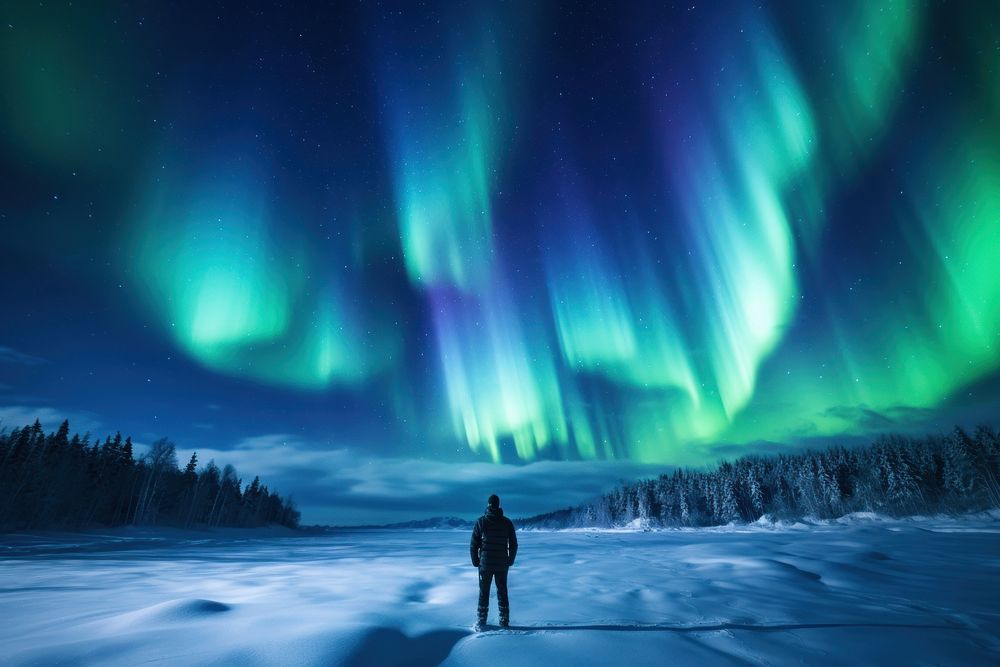 Outdoors nature winter aurora. AI generated Image by rawpixel.