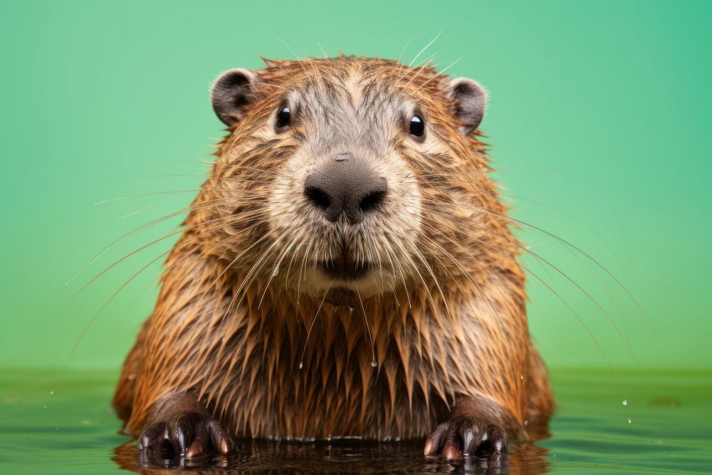 Wildlife animal mammal beaver. AI generated Image by rawpixel.