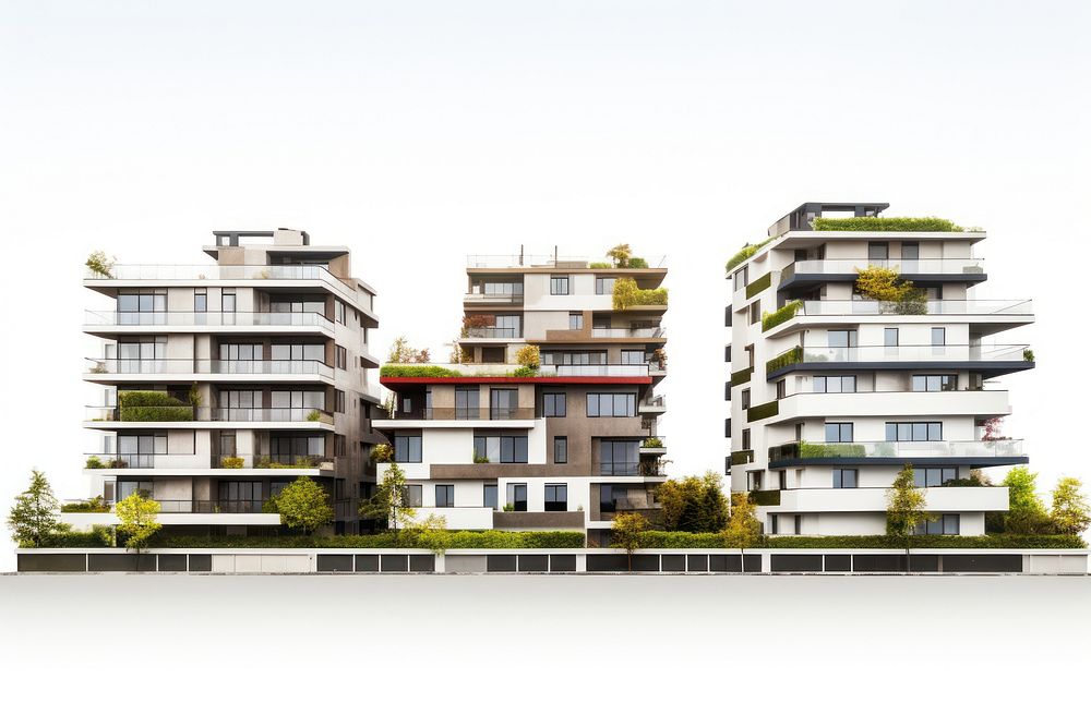 Architecture condominium building city. AI generated Image by rawpixel.