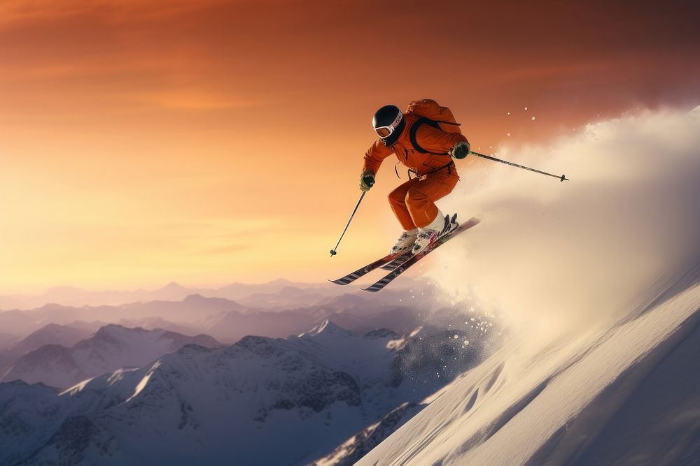 Sports skiing recreation outdoors. AI generated Image by rawpixel.