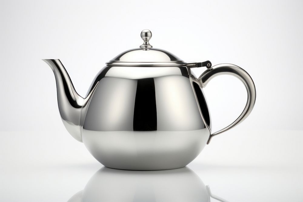 Teapot steel white background stainless steel. AI generated Image by rawpixel.