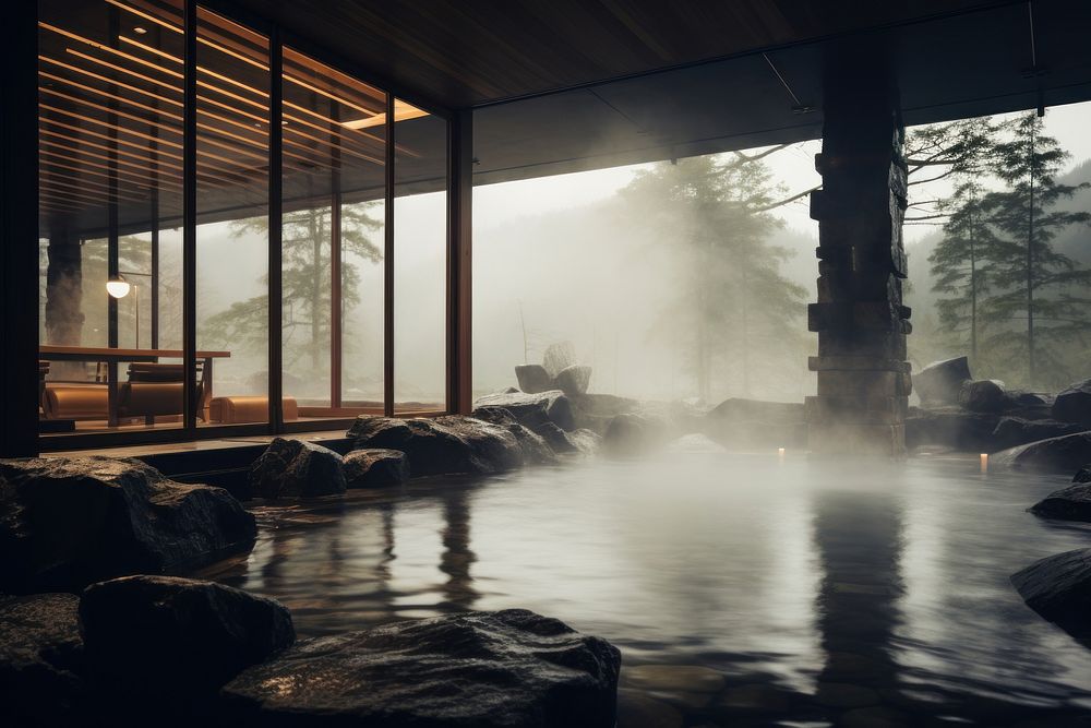 Japanese onsen pool. 