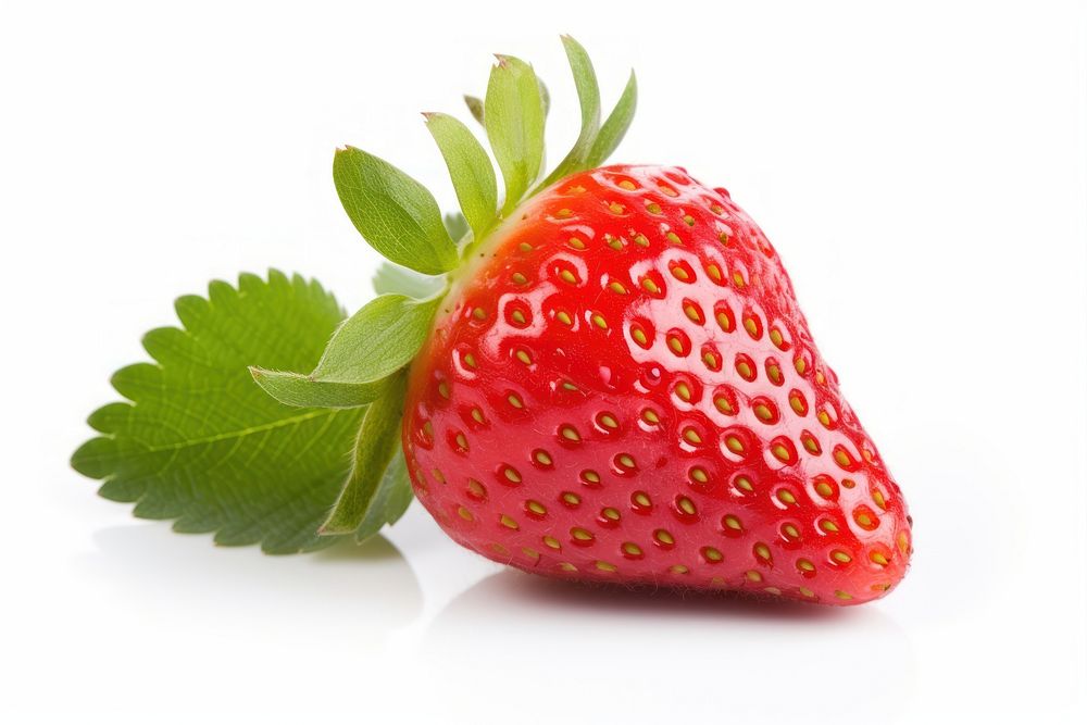 Strawberry plant fruit food white background. AI generated Image by rawpixel.