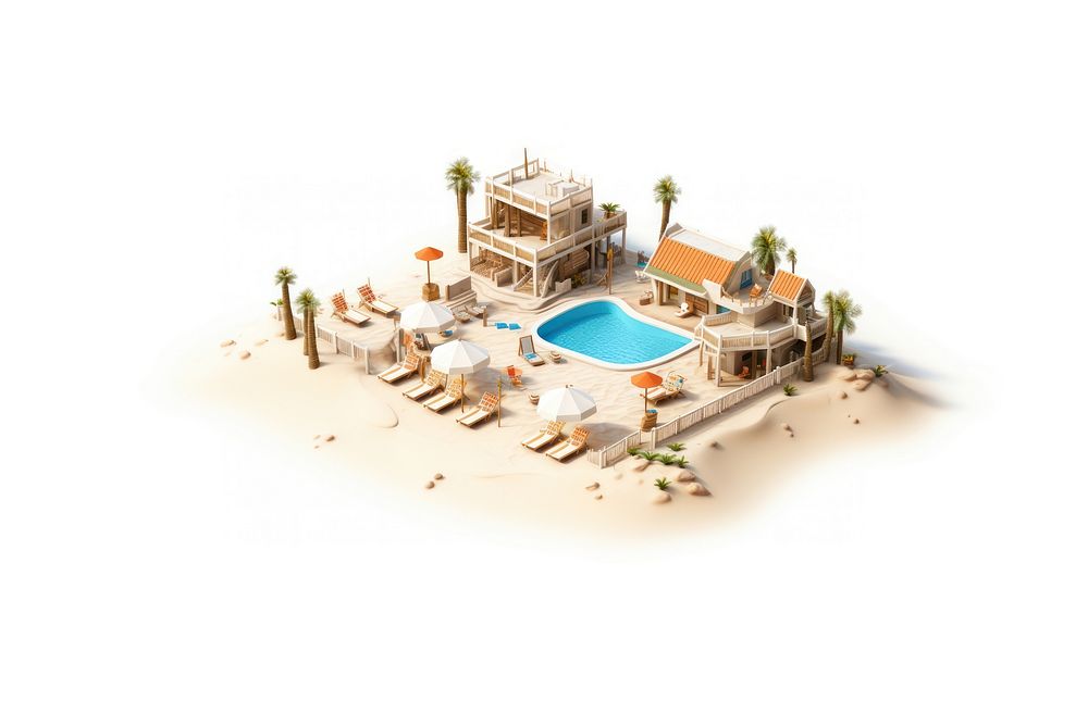 Architecture outdoors resort white background. AI generated Image by rawpixel.
