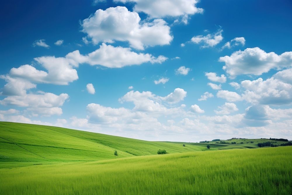 Landscape sky grassland outdoors. AI generated Image by rawpixel.