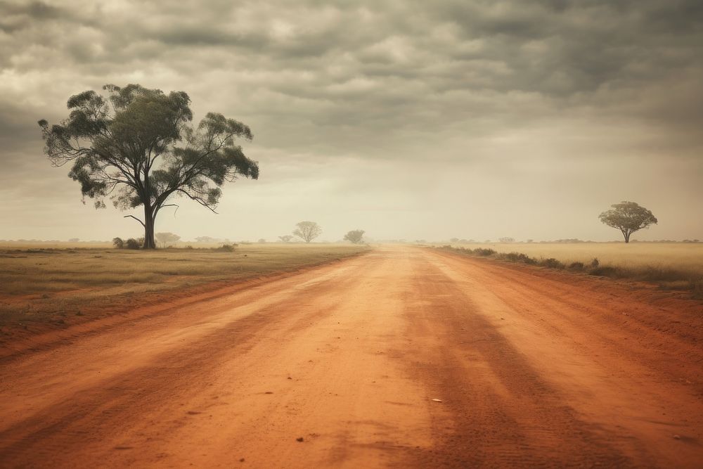Landscape road outdoors savanna. AI generated Image by rawpixel.