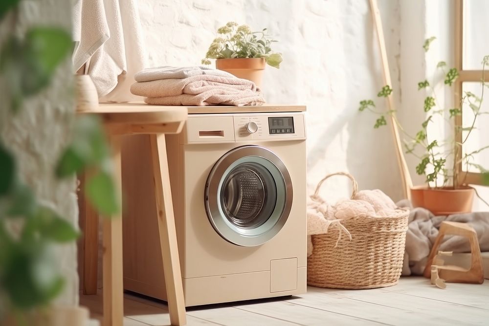 Laundry plant appliance washing. AI generated Image by rawpixel.