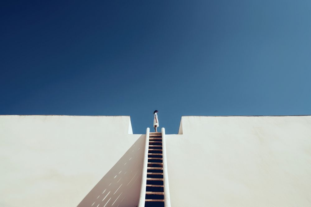 Sky architecture staircase outdoors. AI generated Image by rawpixel.