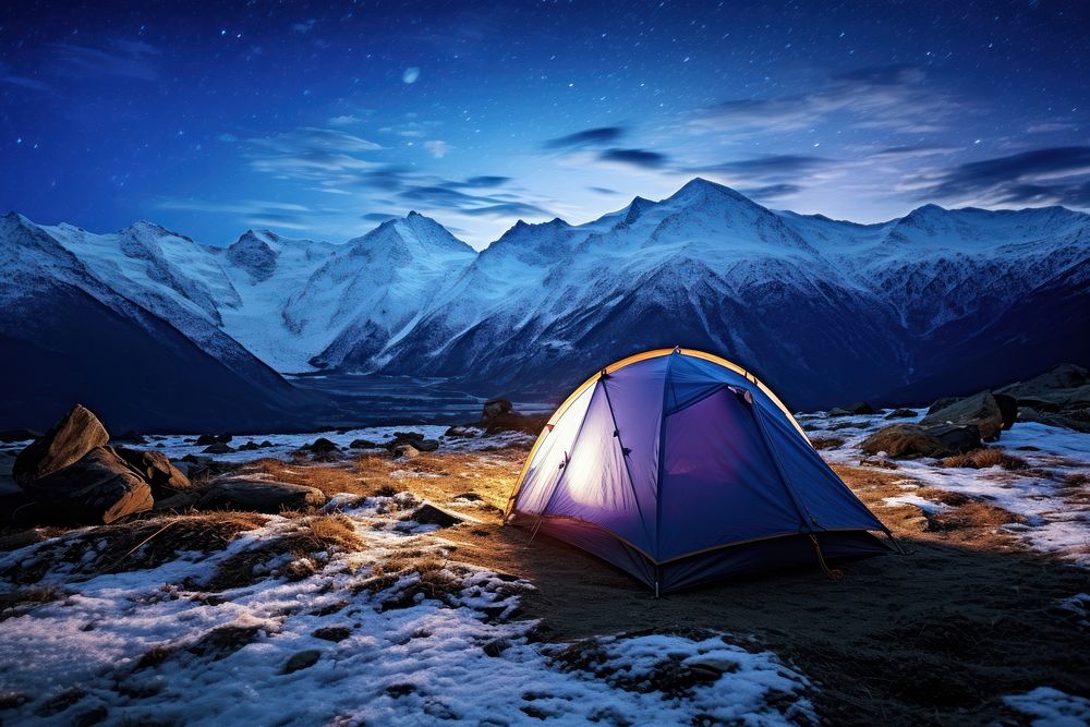 Camping tent mountain outdoors. AI generated Image by rawpixel.