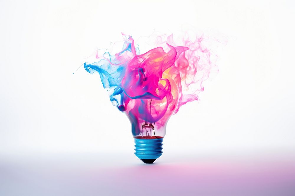 Light lightbulb pink blue. 