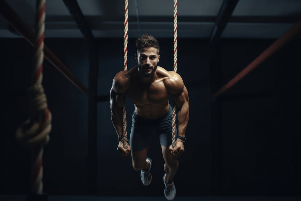 Sports adult rope gym. AI generated Image by rawpixel.