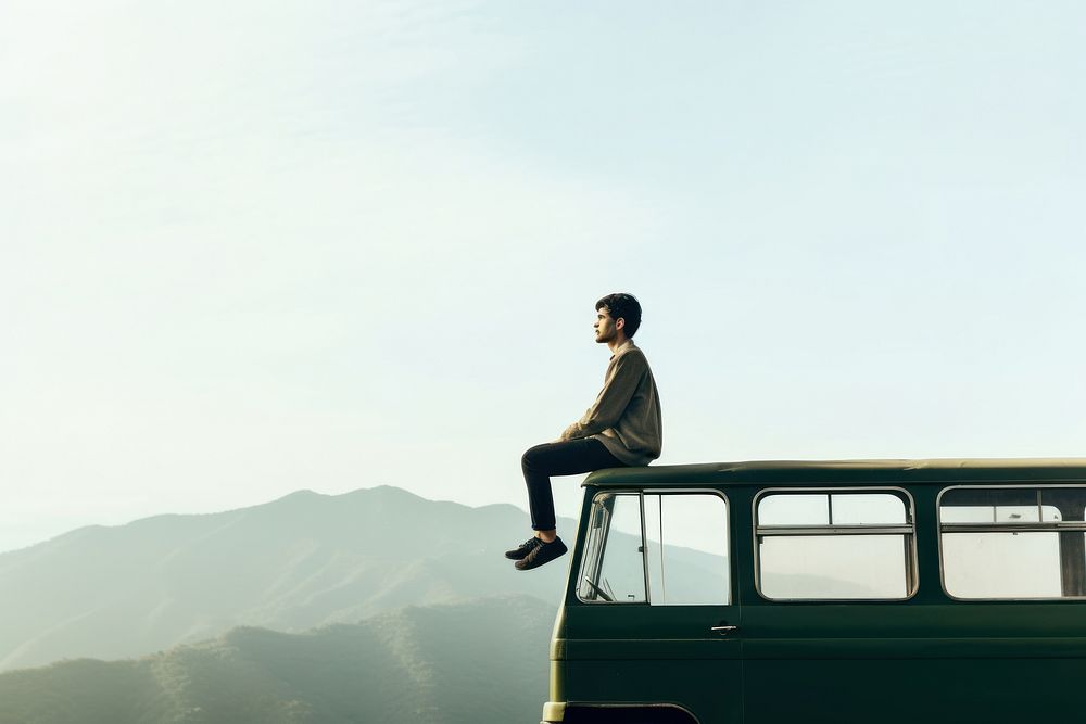 Nature outdoors vehicle sitting. AI generated Image by rawpixel.
