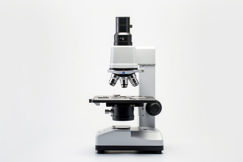 Microscope white background biotechnology magnification. AI generated Image by rawpixel.