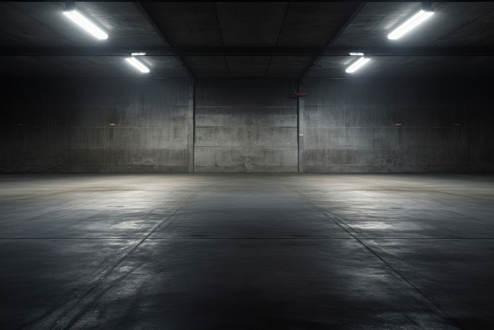 Warehouse concrete tunnel light. 