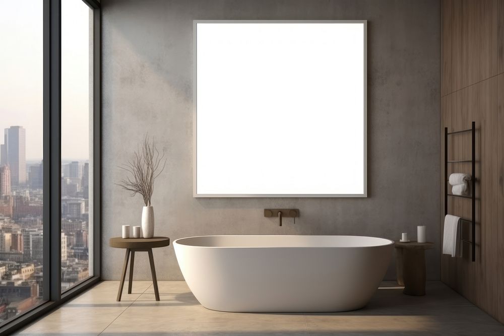 Bathroom bathtub wall architecture. AI generated Image by rawpixel.