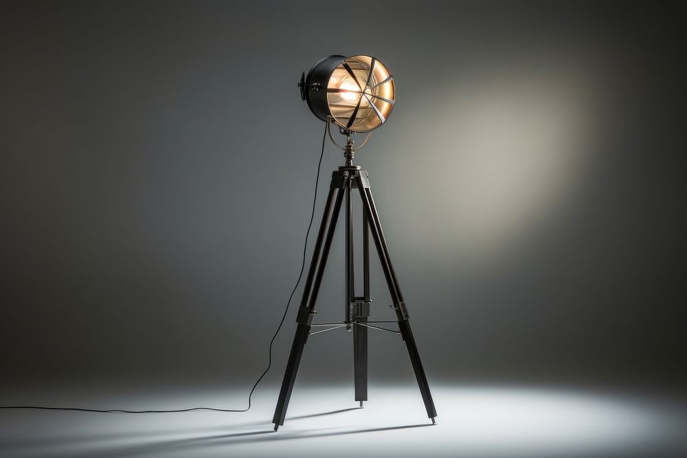 Lamp lighting tripod architecture. AI generated Image by rawpixel.