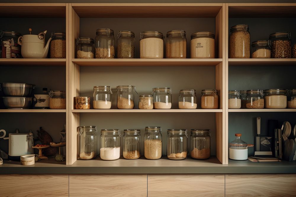 Furniture cupboard pantry shelf. 