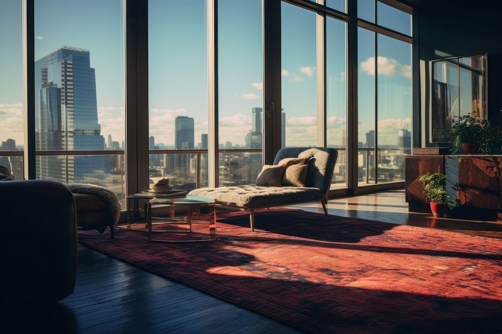 Architecture furniture cityscape penthouse. 