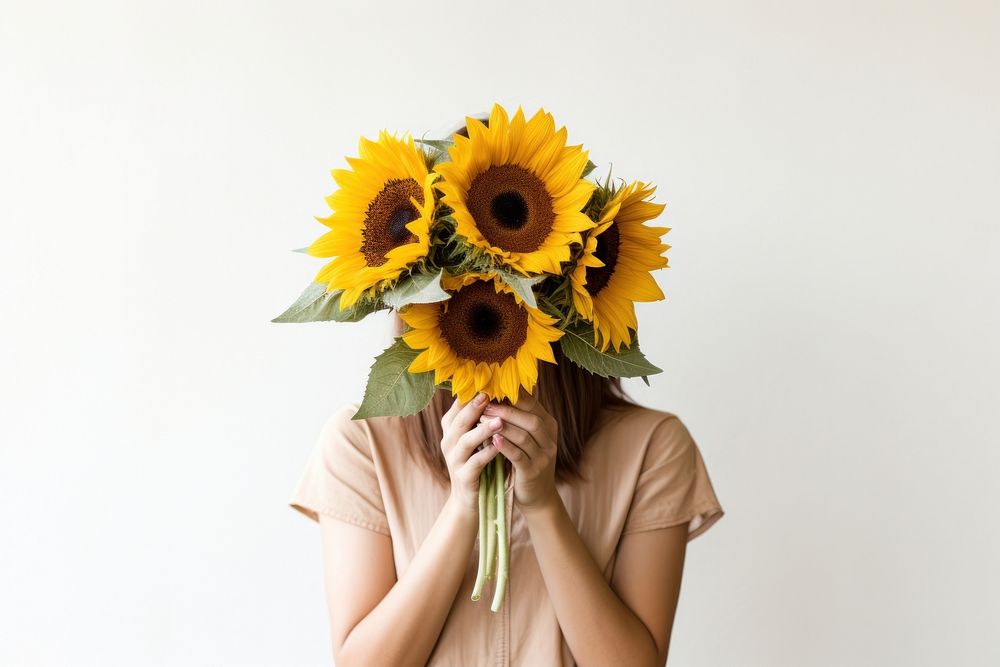 Sunflower person plant adult. AI generated Image by rawpixel.