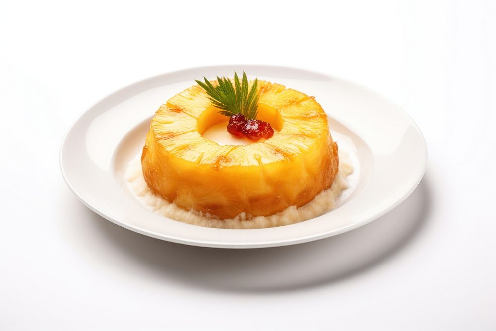 Pineapple dessert plate fruit. AI generated Image by rawpixel.