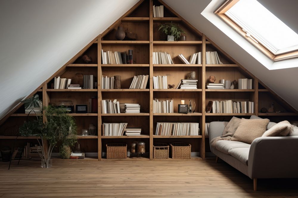 Bookcase room architecture bookshelf. AI generated Image by rawpixel.