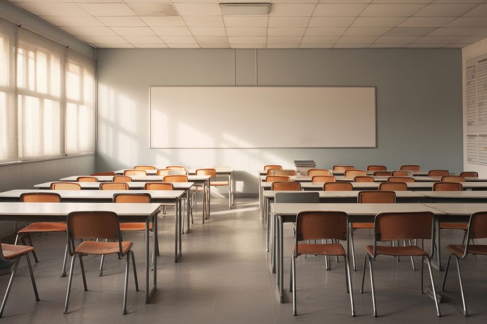 Classroom school architecture furniture. 