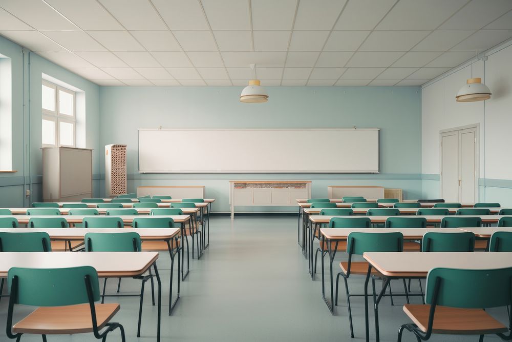 Classroom school architecture furniture. 