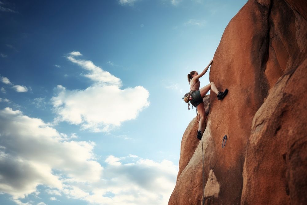 Climbing sports recreation adventure. AI generated Image by rawpixel.