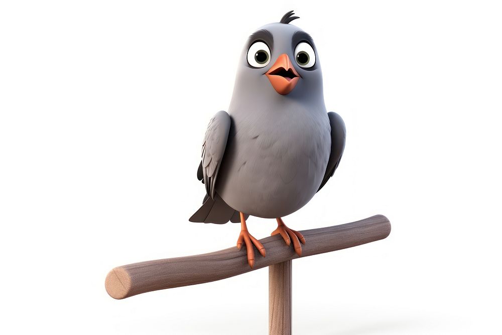 Cartoon animal pigeon bird. AI generated Image by rawpixel.