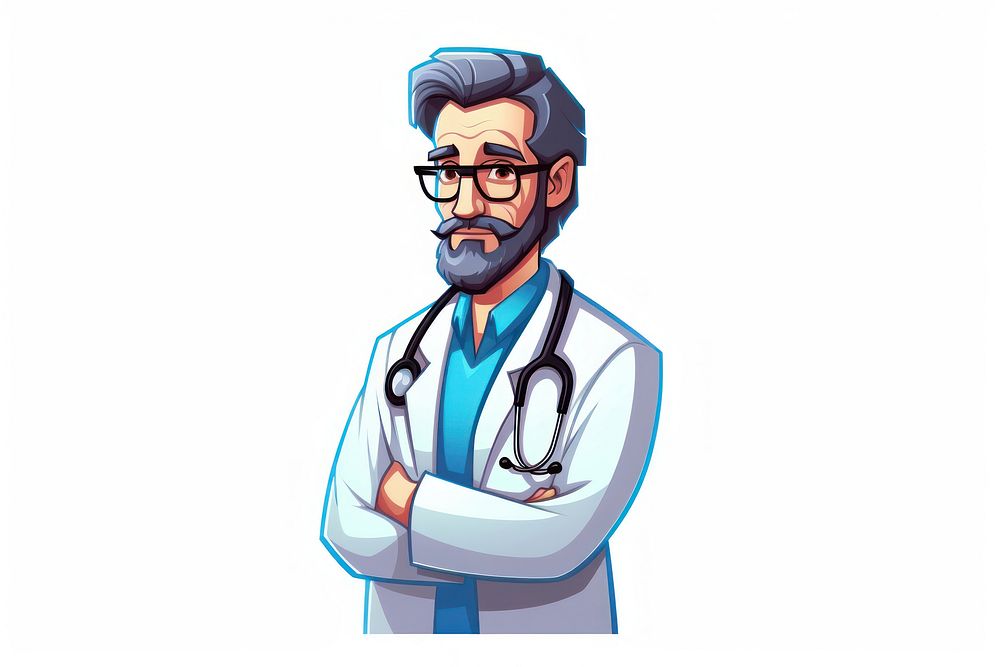 Glasses doctor adult white background. AI generated Image by rawpixel.