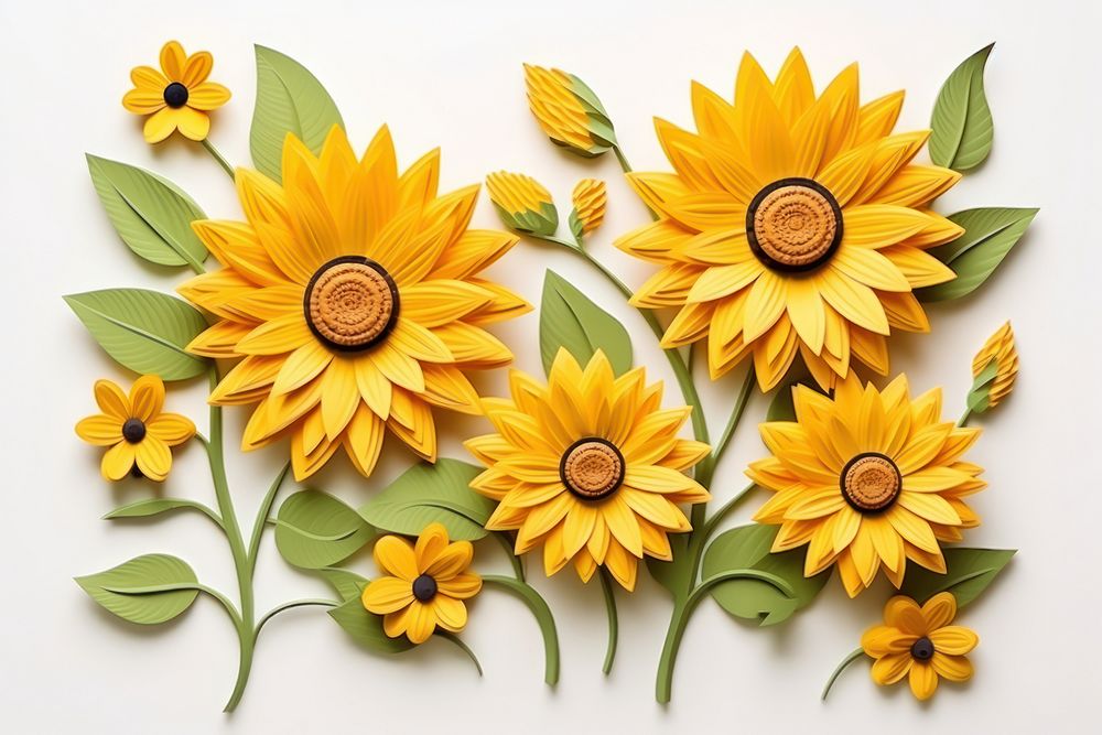Sunflower plant petal art. AI generated Image by rawpixel.